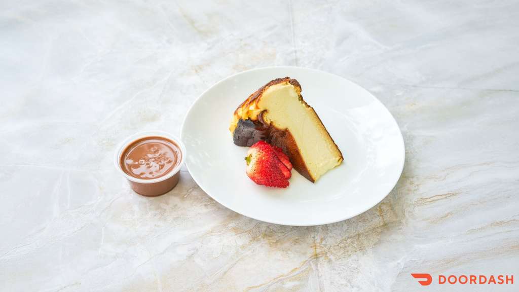 Burnt Basque cheesecake with caramelized top and creamy custard center